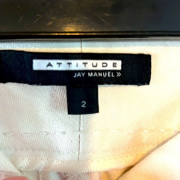 Size US2 Attitude by Jay Manual Women's Linen White Pants with Pockets - Picture 9 of 16